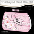 3D Shaped Card Kit - A Touch of Elegance Flowers, Lace & Pearls Clutch Bag