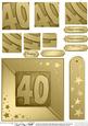 40th Metallic Age Quick Card with Twisted Pyramage