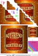 To a Special Boyfriend With Love on Your Birthday - Beer Label Scallop Corner side stacker Topper