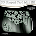 3D Shaped Card  Kit - Pretty Floral Fold Over Clutch Bag
