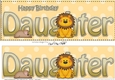 Large DL Happy Birthday DAUGHTER 3D decoupage with Cute Lion