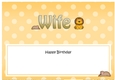 Large DL Happy Birthday WIFE insert with Cute Lion