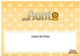 Large DL Happy Birthday AUNT insert with Cute Lion