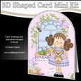 3D Shaped Card  Kit - Country Cottage Girlz Zoe has a Rose