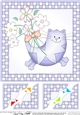 Cute Cat - 8 x 8 Scalloped Corner Topper