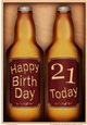 A4 Happy 21st Birthday Beer Bottles Gift Set Card Topper