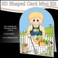 3D Shaped Card Kit - In the Garden - Young Boy has picked the Veggies
