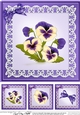 8 x 8 Pansy on Butterfly lace Quick Card Topper