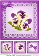 8 x 8 Pansy on Butterfly lace Quick Card Topper
