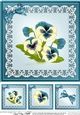 8 x 8 Pansy on Butterfly lace Quick Card Topper