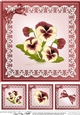 8 x 8 Pansy on Butterfly lace Quick Card Topper