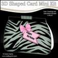 3D Shaped Card Kit - Pretty Zebra Print Clutch Bag