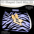 3D Shaped Card Kit - Pretty Zebra Print Clutch Bag