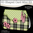 3D Shaped Card  Kit - Pretty Tartan & Polka Dot Fold Over Clutch Bag