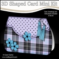 3D Shaped Card  Kit - Pretty Tartan & Polka Dot Fold Over Clutch Bag