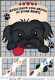 8 x 8 Scalloped Corner Topper - Dogs Leave Paw Prints - Shih Tzu Dog