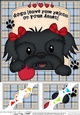 8 x 8 Scalloped Corner Topper - Dogs Leave Paw Prints - Shih Tzu Dog