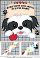 8 x 8 Scalloped Corner Topper - Dogs Leave Paw Prints - Shih Tzu Dog