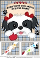 8 x 8 Scalloped Corner Topper - Dogs Leave Paw Prints - Shih Tzu Dog