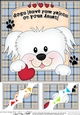 8 x 8 Scalloped Corner Topper - Dogs Leave Paw Prints - Bichon Frise Dog
