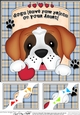 8 x 8 Scalloped Corner Topper - Dogs Leave Paw Prints - St Bernard Dog