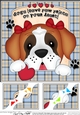 8 x 8 Scalloped Corner Topper - Dogs Leave Paw Prints - St Bernard Dog