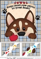 8 x 8 Scalloped Corner Topper - Dogs Leave Paw Prints - Husky Dog