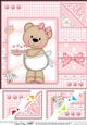 Cute Little Livvy Bear & Lace - 8 x 8 Scalloped Corner Topper