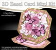 3D Easel Card Mini Kit - Butterfly & Flowers on Octagonal Gold Frame