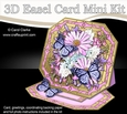 3D Easel Card Mini Kit - Butterfly & Flowers on Octagonal Gold Frame