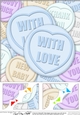 With Love Sweet Heart - 8 x 8 Scalloped Corner Topper 