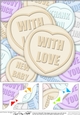 With Love Sweet Heart - 8 x 8 Scalloped Corner Topper