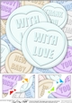 With Love Sweet Heart - 8 x 8 Scalloped Corner Topper