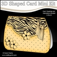 3D Shaped Card Kit - Zebra Print & Spots Fold Over Clutch Bag
