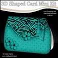 3D Shaped Card Kit - Zebra Print & Spots Fold Over Clutch Bag