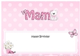Large DL Happy Birthday MAM insert with Livvy Bear