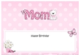 Large DL Happy Birthday MOM insert with Livvy Bear
