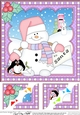 Christmas 8 x 8 Scalloped Corner Topper Snowman Oli