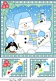 Christmas 8 x 8 Scalloped Corner Topper Snowman Oli