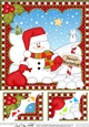 Christmas 8 x 8 Scalloped Corner Topper Snowman Oli