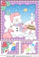 Christmas 8 x 8 Scalloped Corner Topper Snowman Oli
