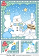 Christmas 8 x 8 Scalloped Corner Topper Snowman Oli