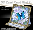 3D Easel Card Mini Kit - Butterfly & Flowers on Gold Frame