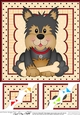 8 x 8 Cute Little Yorkie Dog Scalloped Corner Topper