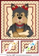 8 x 8 Cute Little Yorkie Dog Scalloped Corner Topper