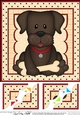 8 x 8 Cute Little Chocolate Labrador Dog Scalloped Corner Topper