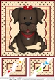 8 x 8 Cute Little Chocolate Labrador Dog Scalloped Corner Topper