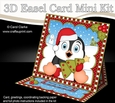 3D Easel Card Mini Kit - Christmas Penguin has an Xmas Cracker
