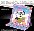 3D Easel Card Mini Kit - Christmas Penguin has an Xmas Cracker
