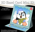 3D Easel Card Mini Kit - Christmas Penguin has an Xmas Cracker